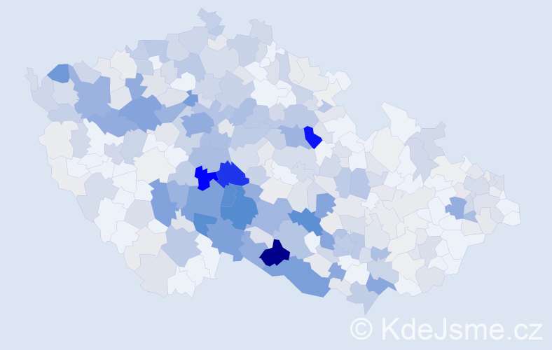 Příjmení: 'Slabá', počet výskytů 1494 v celé ČR