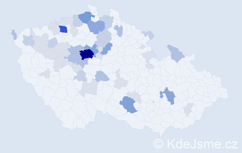 Příjmení: 'Jetel', počet výskytů 129 v celé ČR