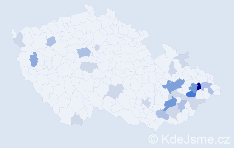 Příjmení: 'Nenutilová', počet výskytů 63 v celé ČR