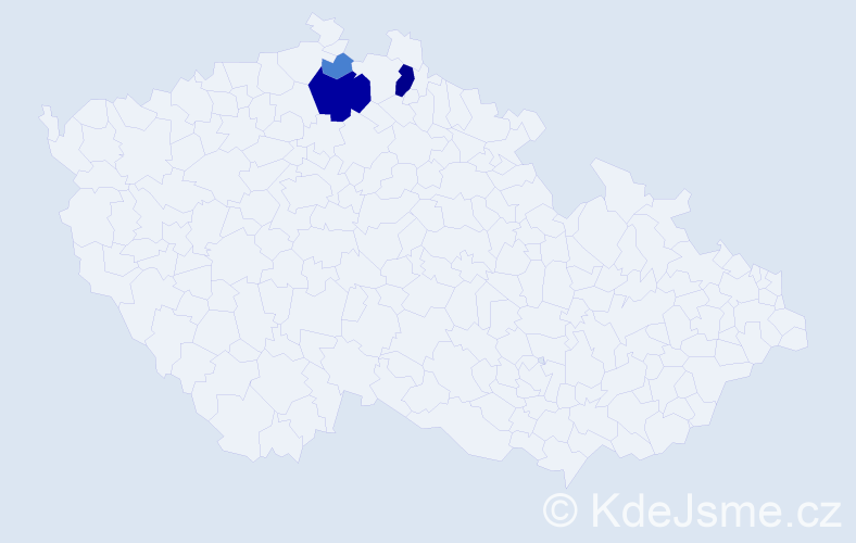 Příjmení: 'Jandáčová', počet výskytů 10 v celé ČR