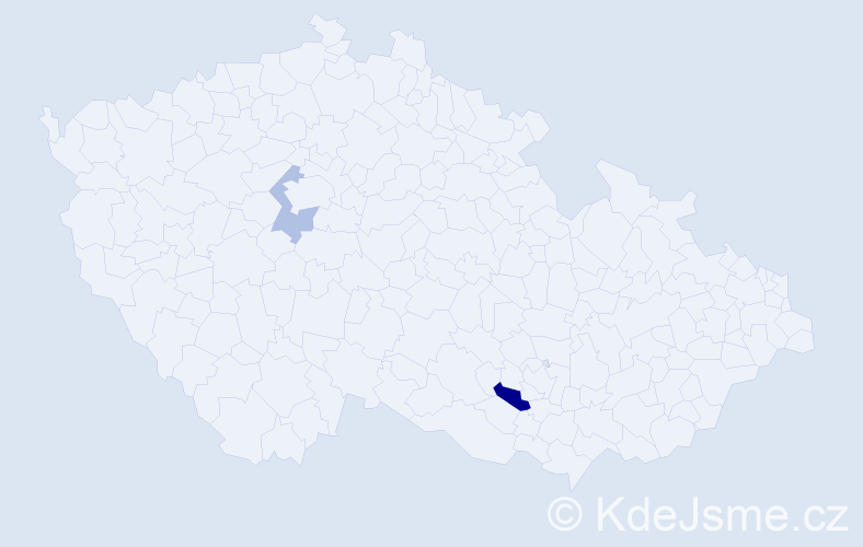 Příjmení: 'Kajsová', počet výskytů 3 v celé ČR