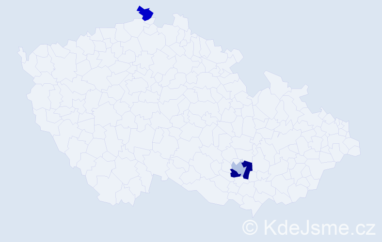 Příjmení: 'Hlodan', počet výskytů 4 v celé ČR