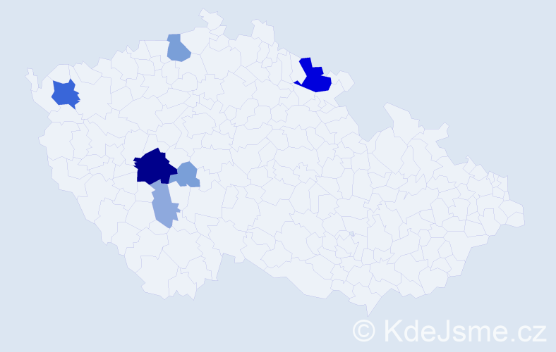 Příjmení: 'Humňalová', počet výskytů 22 v celé ČR