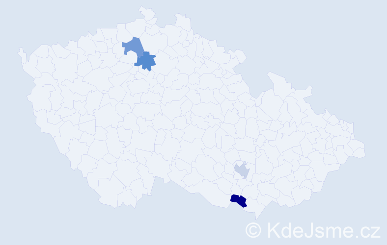 Příjmení: 'Kléber', počet výskytů 4 v celé ČR