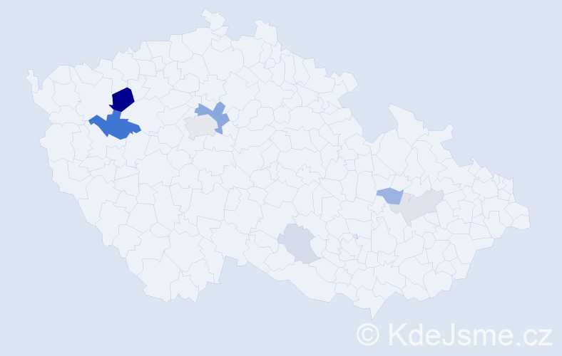 Příjmení: 'Vignátová', počet výskytů 18 v celé ČR