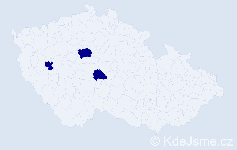 Příjmení: 'Cholakov', počet výskytů 3 v celé ČR