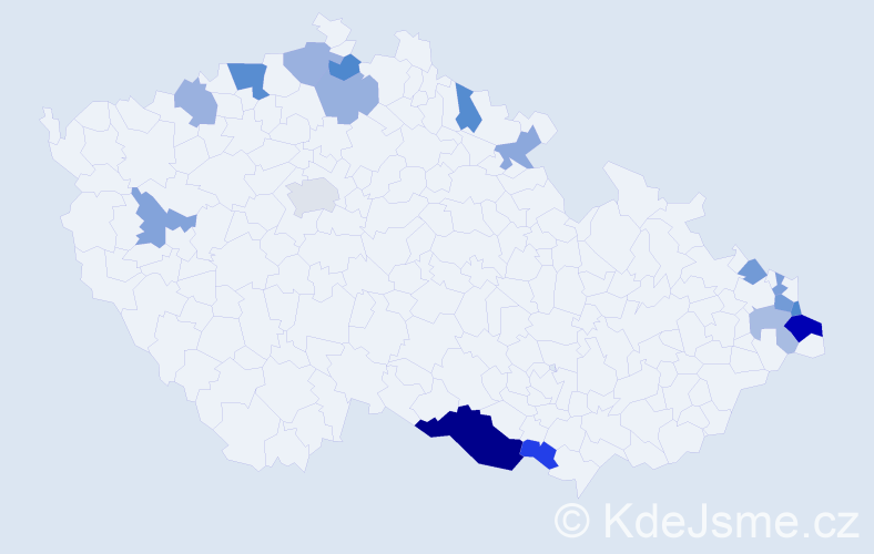 Příjmení: 'Swoboda', počet výskytů 29 v celé ČR