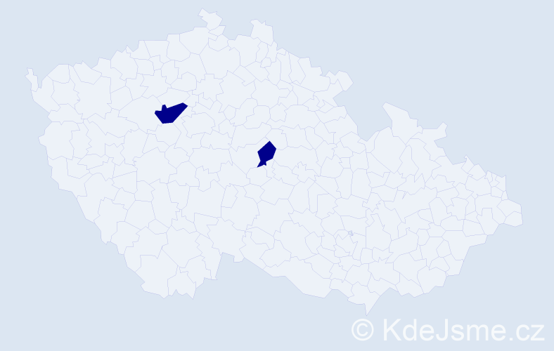 Příjmení: 'Tabelovová', počet výskytů 2 v celé ČR