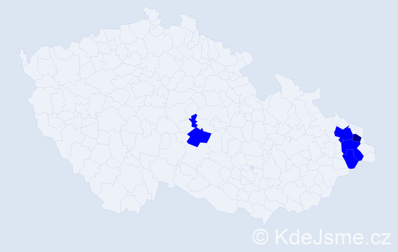 Příjmení: 'Obajtková', počet výskytů 6 v celé ČR