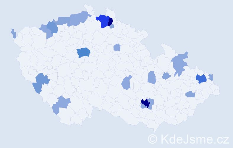 Příjmení: 'Vogt', počet výskytů 63 v celé ČR