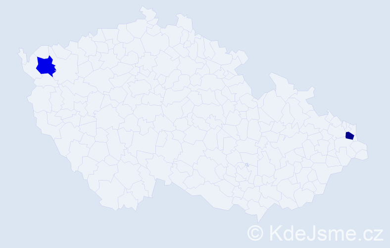 Příjmení: 'Kiseą', počet výskytů 7 v celé ČR