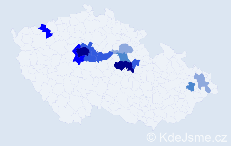 Příjmení: 'Soukenková', počet výskytů 40 v celé ČR