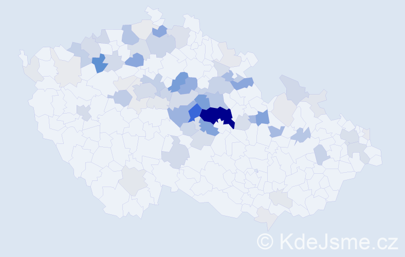 Příjmení: 'Lebduška', počet výskytů 243 v celé ČR