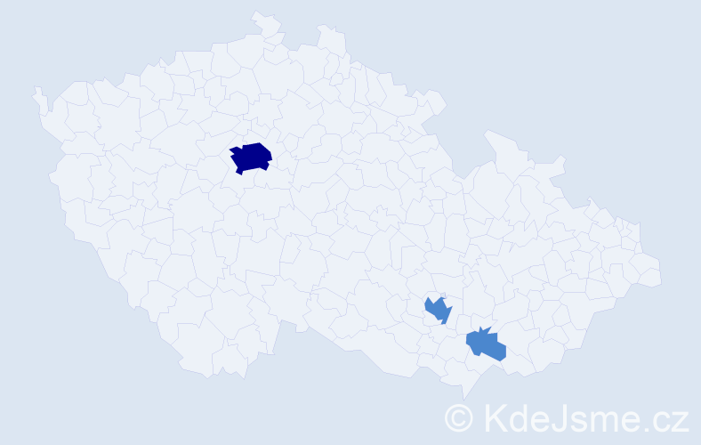 Příjmení: 'Poboráková', počet výskytů 5 v celé ČR