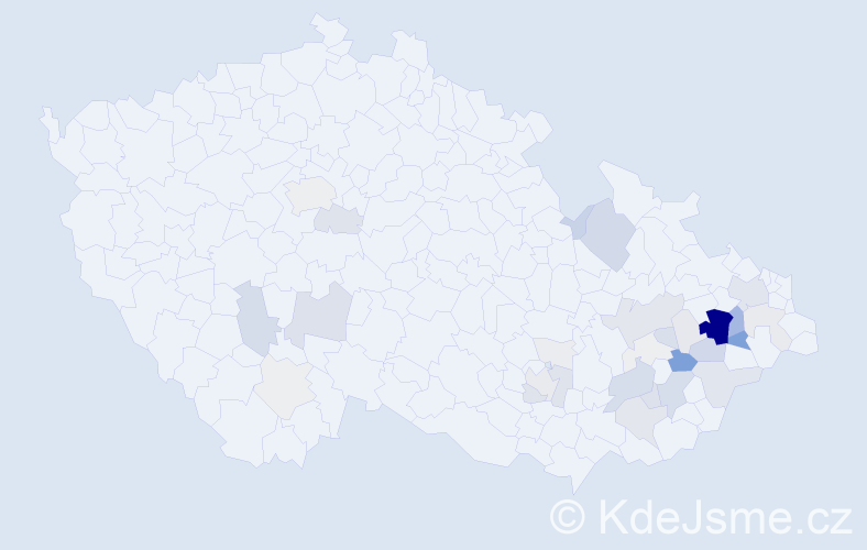 Příjmení: 'Rýc', počet výskytů 164 v celé ČR