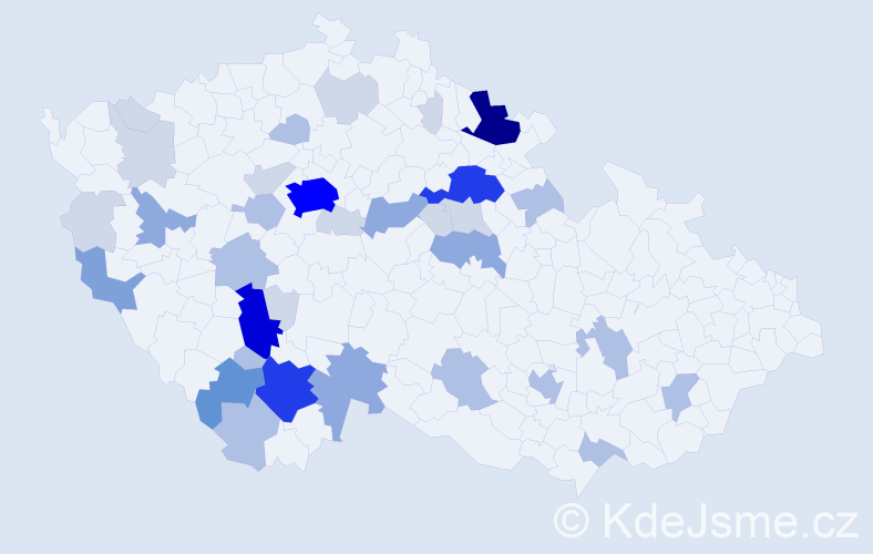 Příjmení: 'Sobolík', počet výskytů 117 v celé ČR