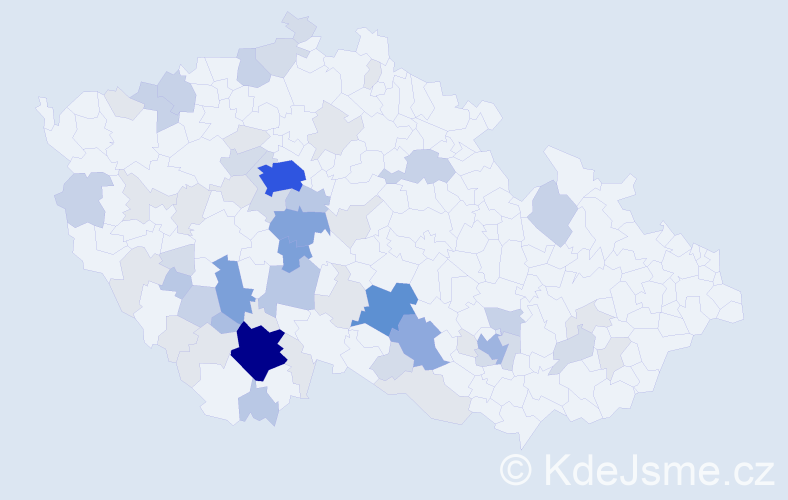 Příjmení: 'Korešová', počet výskytů 194 v celé ČR