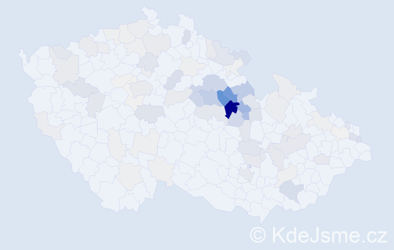 Příjmení: 'Bezdíčková', počet výskytů 344 v celé ČR