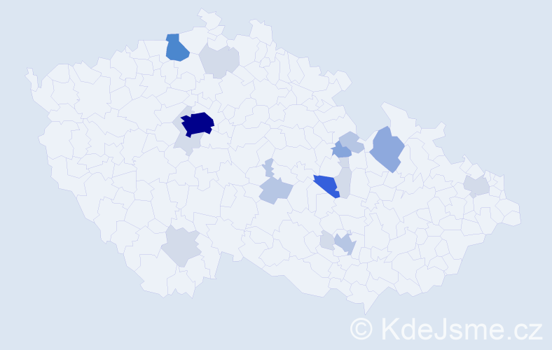Příjmení: 'Čípa', počet výskytů 55 v celé ČR