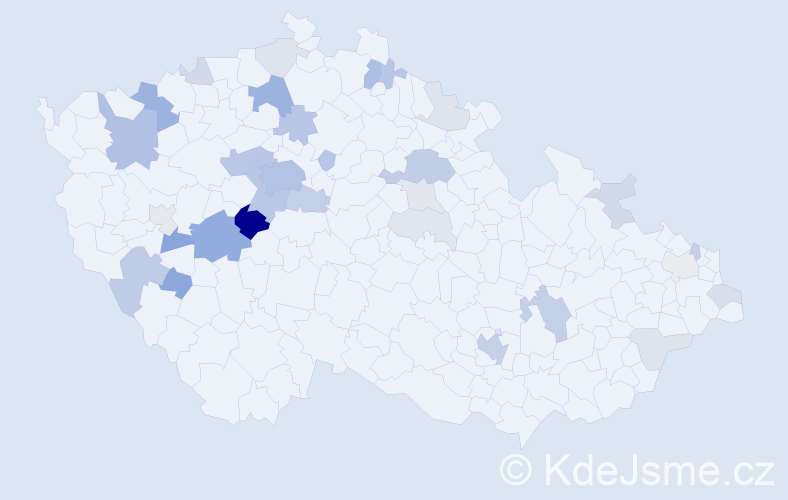 Příjmení: 'Karnet', počet výskytů 104 v celé ČR