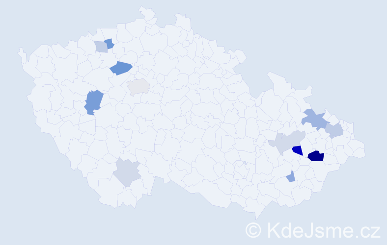 Příjmení: 'Gardian', počet výskytů 24 v celé ČR