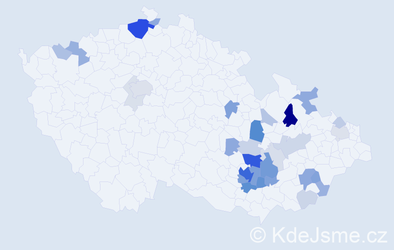 Příjmení: 'Resová', počet výskytů 104 v celé ČR