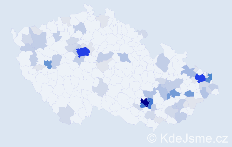 Příjmení: 'Dostal', počet výskytů 253 v celé ČR