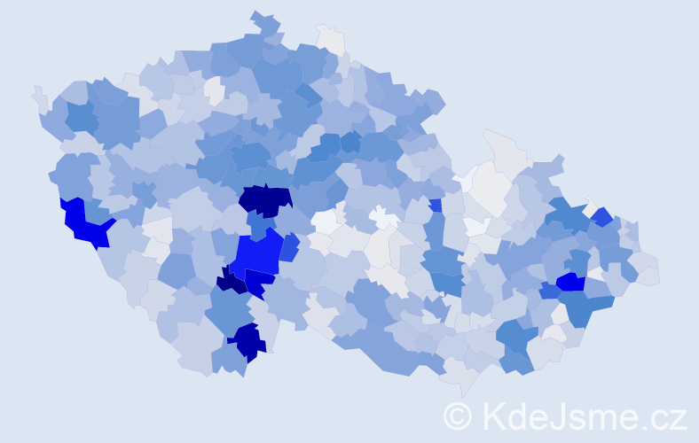 Příjmení: 'Hruška', počet výskytů 5277 v celé ČR