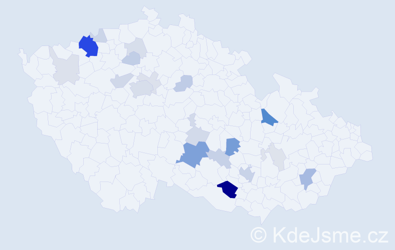 Příjmení: 'Sedmerová', počet výskytů 68 v celé ČR