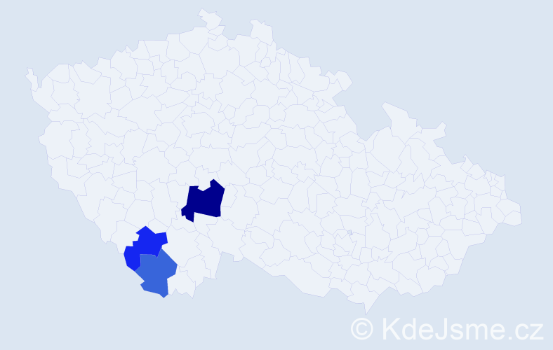 Příjmení: 'Sfferle', počet výskytů 5 v celé ČR