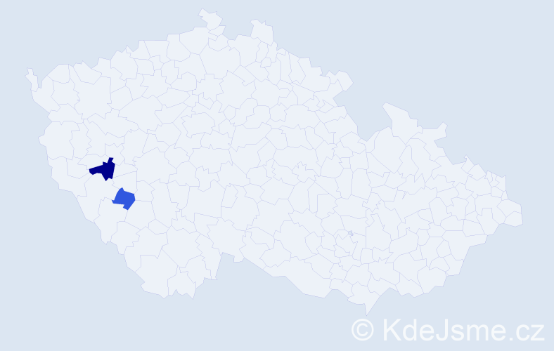 Příjmení: 'Gočeva', počet výskytů 4 v celé ČR
