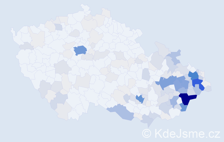 Příjmení: 'Juřica', počet výskytů 825 v celé ČR