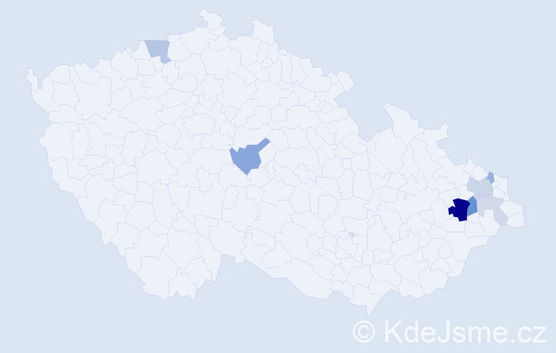 Příjmení: 'Mrocková', počet výskytů 21 v celé ČR
