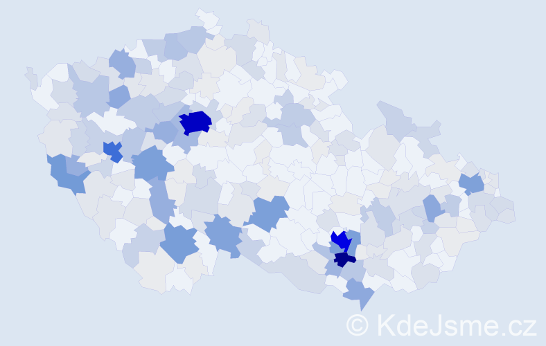 Příjmení: 'Duchoň', počet výskytů 845 v celé ČR