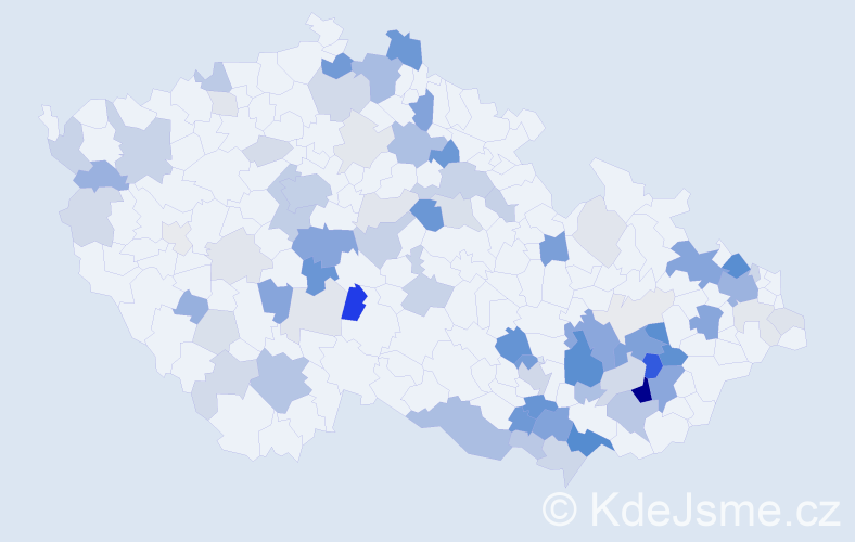 Příjmení: 'Režný', počet výskytů 276 v celé ČR