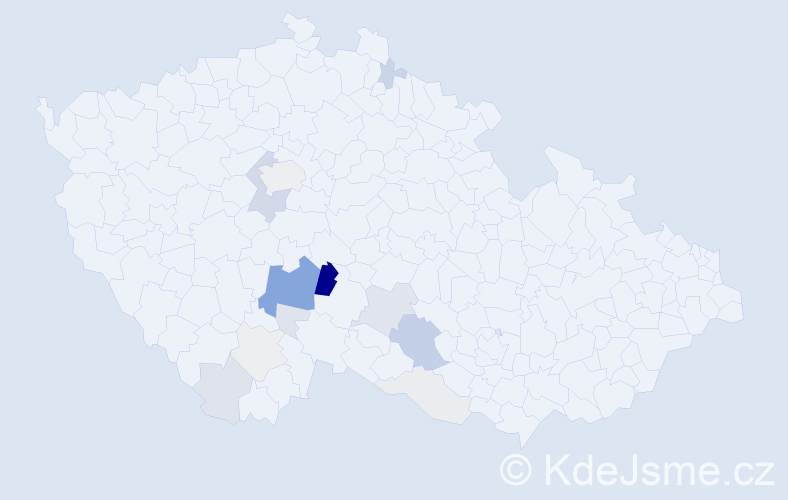 Příjmení: 'Tenkl', počet výskytů 64 v celé ČR
