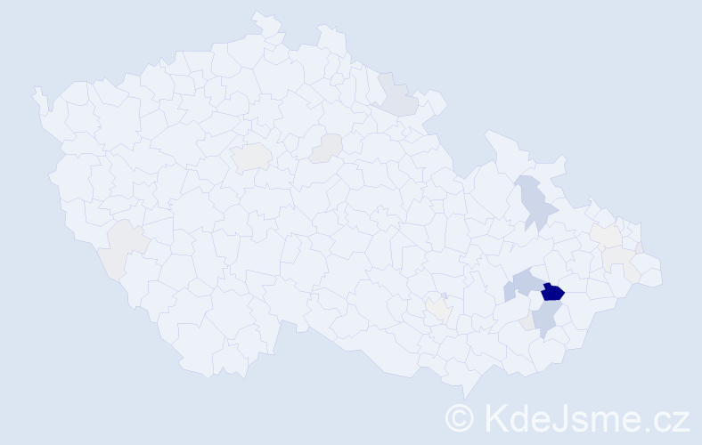 Příjmení: 'Kocfeldová', počet výskytů 76 v celé ČR