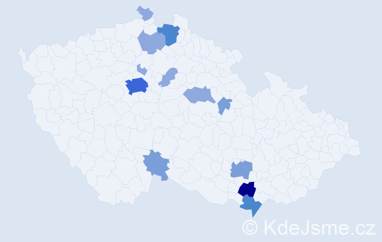 Příjmení: 'Kabrielová', počet výskytů 31 v celé ČR