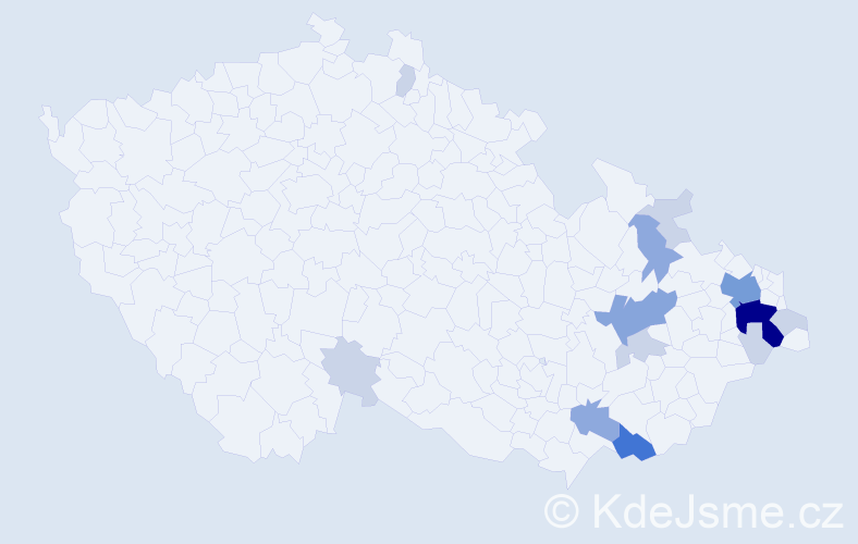 Příjmení: 'Brantálová', počet výskytů 37 v celé ČR