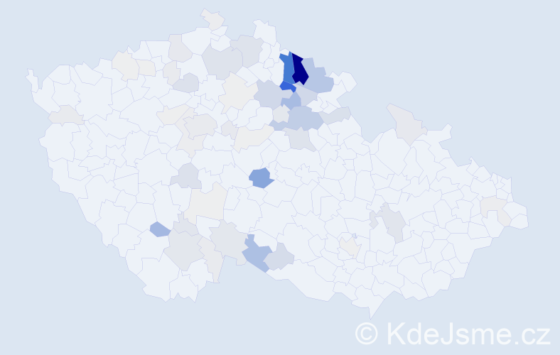 Příjmení: 'Kalenský', počet výskytů 281 v celé ČR