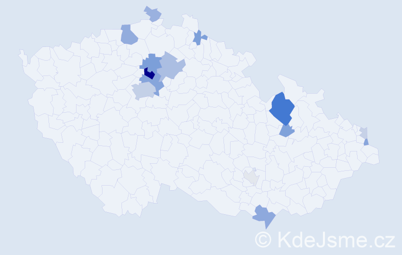 Příjmení: 'Kristlíková', počet výskytů 39 v celé ČR