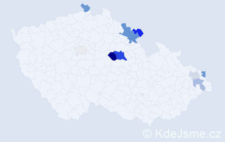 Příjmení: 'Fandel', počet výskytů 18 v celé ČR