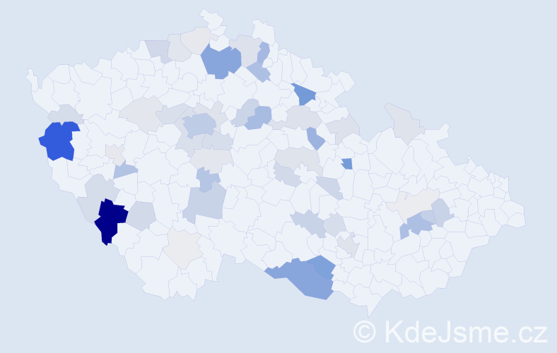 Příjmení: 'Rudová', počet výskytů 196 v celé ČR