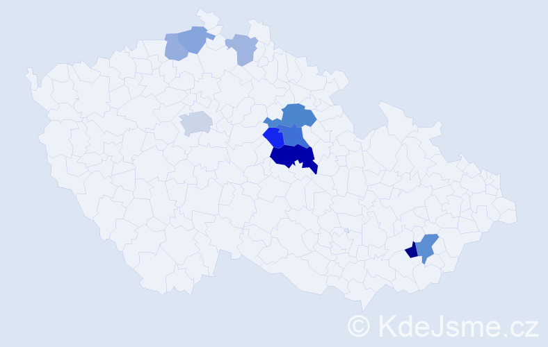 Příjmení: 'Ligr', počet výskytů 21 v celé ČR