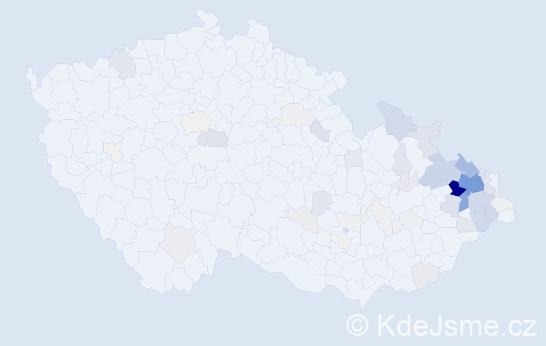 Příjmení: 'Holaň', počet výskytů 287 v celé ČR