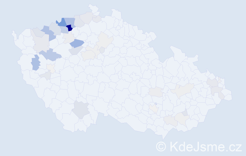 Příjmení: 'Karchňáková', počet výskytů 186 v celé ČR