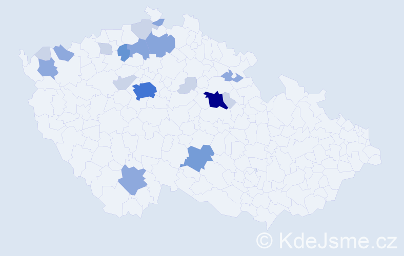 Příjmení: 'Pošva', počet výskytů 54 v celé ČR