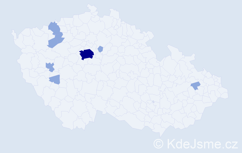 Příjmení: 'Zavaďák', počet výskytů 13 v celé ČR