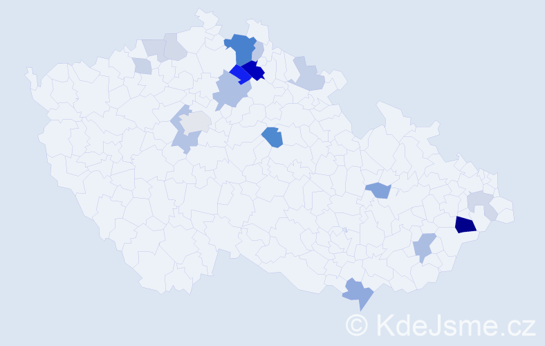 Příjmení: 'Knébl', počet výskytů 42 v celé ČR