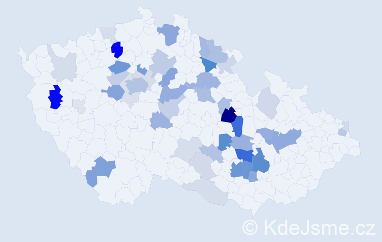 Příjmení: 'Rumler', počet výskytů 138 v celé ČR